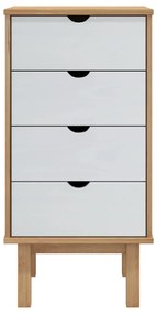Armário gavetas OTTA 45x39x90 cm pinho maciço castanho/branco