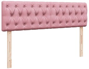 Estrutura de cama otomana com colchão 140x190 cm veludo rosa