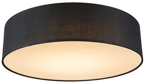 Candeeiro de teto preto 40 cm com LED - Drum LED Moderno