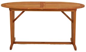 Mesa de jardim 200x100x75 cm madeira de eucalipto maciça