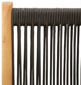 7 pcs conj. jantar p/ jardim polipropileno/madeira maciça preto