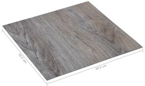 Tábuas de soalho autoadesivas 5,11 m² PVC castanho-claro