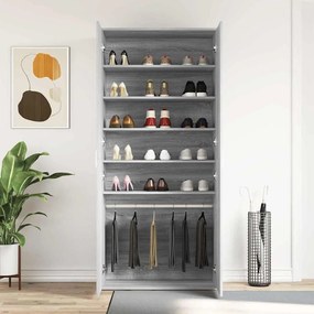 Cabide de Sapatos Cinza Sonoma 80x39x180 cm Madeira Engenharia