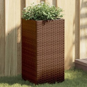 vidaXL Vaso/floreira de jardim 2 pcs 30x30x60 cm vime PE castanho
