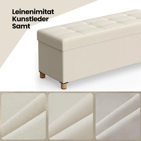 Banco com espaço de arrumação 38 x 110 x 40 cm branco creme