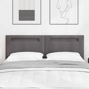 Cabeceira vidaXL Design Simples Cinza 160 cm em Couro Sintético