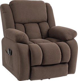 Poltrona elevatória elétrica, poltrona relaxante elétrica com função de massagem e aquecimento, 93 x 104 x 100 cm, castanho