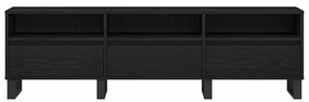 Armário para TV vidaXL Preto Carvalho 150x30x44,5 cm Madeira engenheir