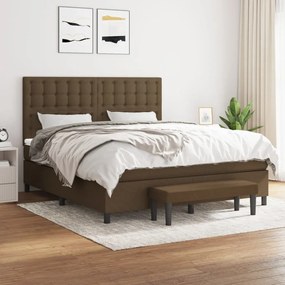vidaXL Cama com molas/colchão 180x200 cm tecido castanho-escuro