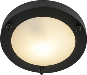 Candeeiro de teto moderno preto 18 cm IP44 - Yuma