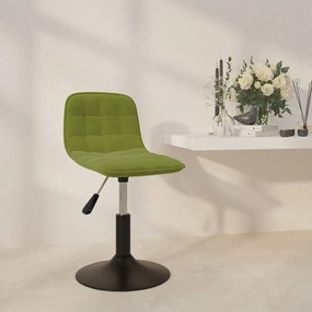 vidaXL Cadeira de jantar giratória veludo verde-claro