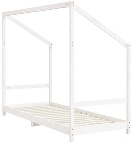 Estrutura de cama infantil 80x200 cm pinho maciço branco