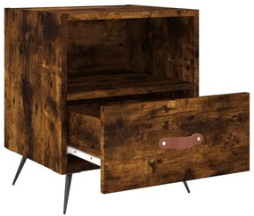 Mesa de cabeceira 2 pcs derivados de madeira carvalho fumado