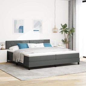 vidaXL Cama Box Spring com Colchão Cinza Escuro 200x200 cm Tecido