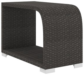 10 pcs conjunto lounge de jardim c/ almofadões vime PE preto