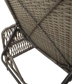 Espreguiçadeira Cinza Rattan PE 157 x 55 x 92 cm Dobrável