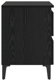 Mesas de Cama 2 pcs Carvalho Preto 40x35x50 cm Madeira Engenharia