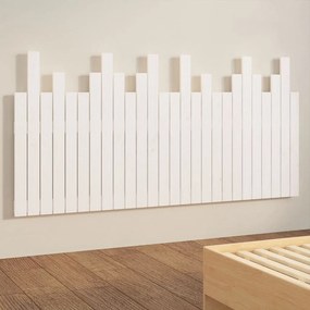 Cabeceira de parede 166x3x80 cm madeira de pinho maciça branco