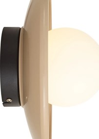 Plafon de teto retro bege com vidro opalino - Lila