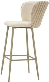 CONJUNTO DE 2 BANCOS DE BAR ALASKA CREME 55X58X106 CM (ALTURA DO ASSENTO CM 77)
