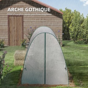 Estufa de jardim 1,8 x 1,8 x 2 m com portas enroláveis e janelas amplas, estufa tipo túnel, branca