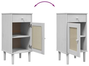 Mesa de cabeceira SENJA 40x35x80 cm pinho maciço branco
