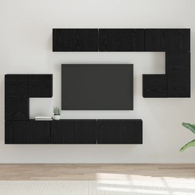 vidaXL Conjunto de Cabides para TV 10 pcs Carvalho Preto