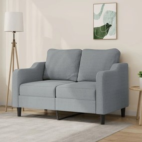 vidaXL Sofá de 2 lugares em tecido 120 cm cinzento-claro