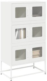 vidaXL Aparador alto 68x39x123 cm aço branco