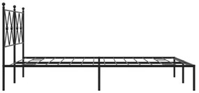 Estrutura de cama com cabeceira 140x200 cm metal preto