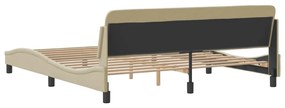Estrutura de cama sem colchão 180x200 cm tecido cor creme