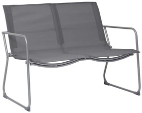 4 pcs conjunto lounge para jardim tecido e aço cinzento