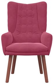 Poltrona Relaxante vidaXL Vermelha Veludo