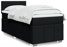 Cama com molas/colchão 90x190 cm tecido preto