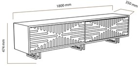 Móvel TV Askal – Carvalho e Branco – 180x47,4x35 cm
