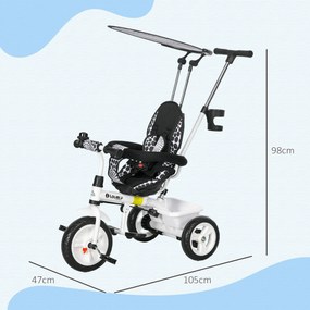 HOMCOM Triciclo para Bebês 2 em 1 Triciclo Evolutivo para Crianças de