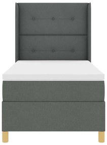 Cama Box com Colchão Cinza Escuro 80x200 cm em Tecido