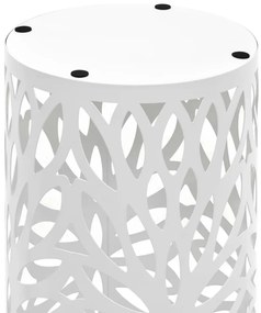 Suporte para guarda-chuvas com folhas em aço branco