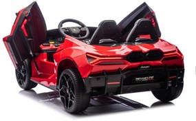 Carro elétrico para Crianças 2 Lugares Lamborghini Revuelto XL 24V 4x4 Rodas Espuma EVA, Assento Couro ecológico Vermelho