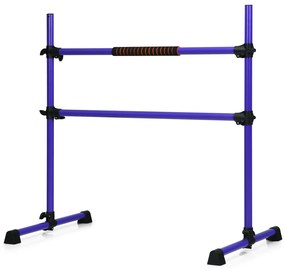 Barra dupla para ballet portátil com altura ajustável para meninas Adultos Fitness Dançar Alongar músculos 124,5 x 71 x 120 cm Violeta