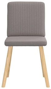 Cadeiras de jantar 4 pcs tecido cinzento-acastanhado