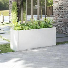 810755 vidaXL Vaso/floreira de jardim 150x50x70 cm pinho maciço branco