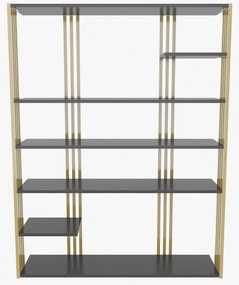 Estante Jenny – Antracite e Dourado – 120x160x29,6 cm