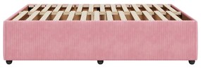 Estrutura de cama 140x200 cm veludo rosa
