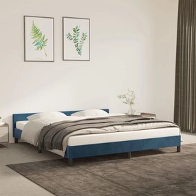 vidaXL Estrutura de cama sem colchão 160x200 cm veludo azul-escuro