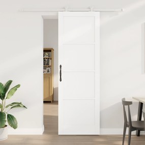 Porta Deslizante vidaXL com Conjunto de Ferragens 'ORKDAL'Branca de Ma