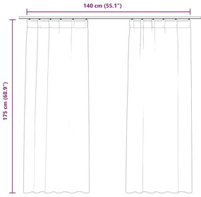 Cortinas blackout c/ ganchos 2 pcs 140x175cm veludo azul escuro