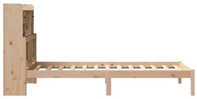 Cama com estante sem colchão 75x190 cm pinho maciço