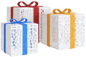 Presentes de Natal iluminados 3 pcs 64 luzes LED branco quente