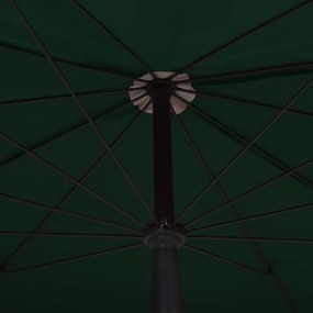 Guarda-sol de jardim com poste 200x130 cm verde